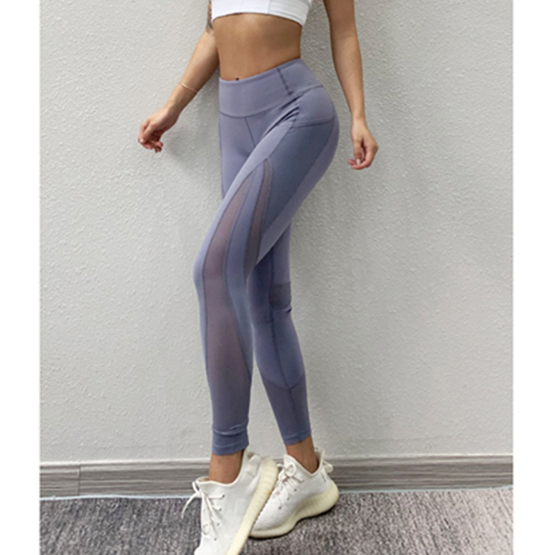 Pantalon de sport en maille respirante Stretch Lift Leggings de hanche Pantalon de fitness Taille moyenne Pantalon de yoga à séchage rapide Été