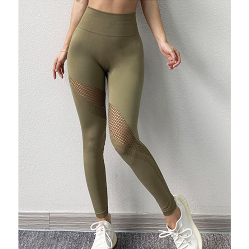 Pantalon de sport respirant sculpté creux pour femme Pantalon de yoga à séchage rapide Pantalon de course à pied à absorption d'humidité