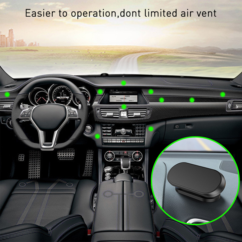 Support de téléphone magnétique pour voiture Support de voiture à rotation à 360 ° Support de téléphone magnétique pour 4,0 à 6,4 pouces pour Samsung, support de téléphone pour iPhone