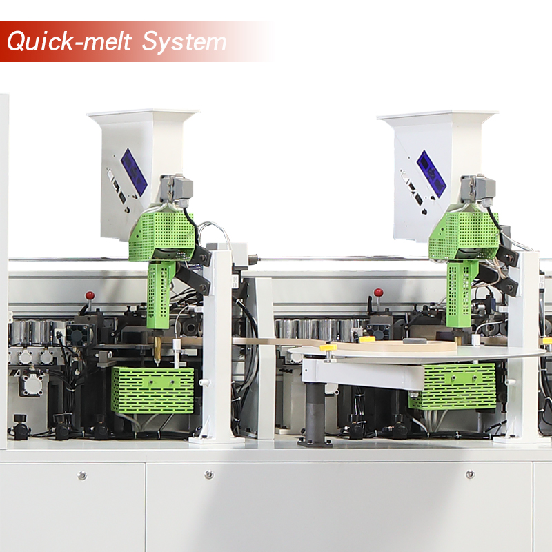 Configuration optionnelle de la machine de plaquage de chants: système PUR / système de fusion rapide