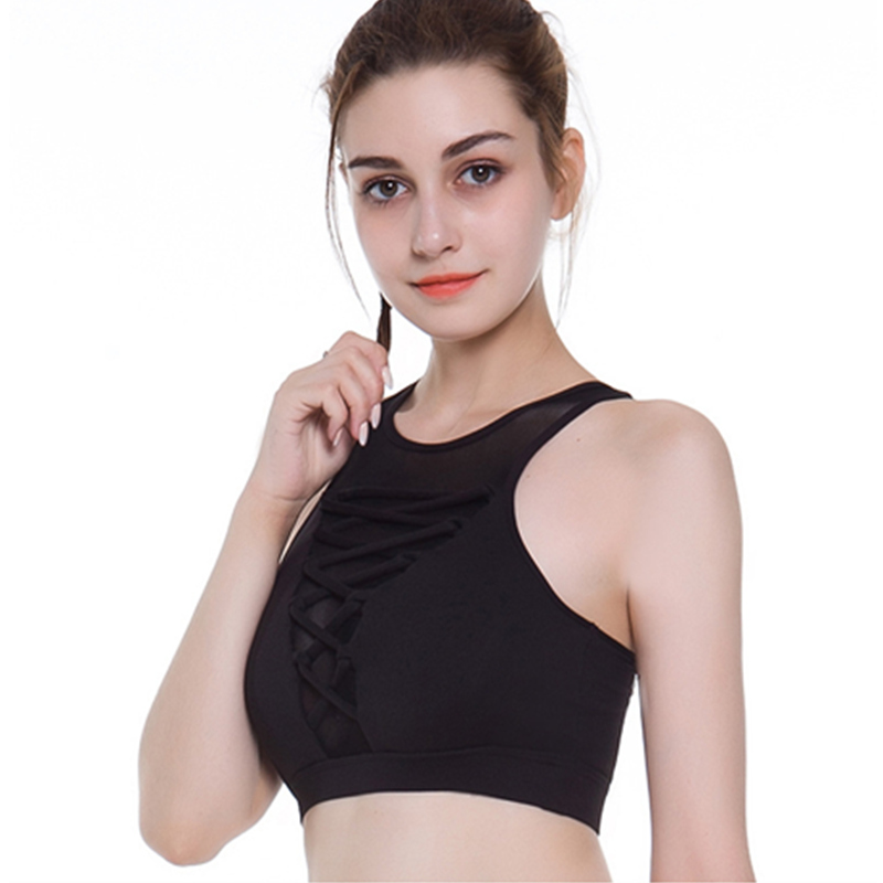 Nouveau soutien-gorge de sport soutien-gorge de fitness antichoc avec dentelle et tissage soutien-gorge de sport sexy
