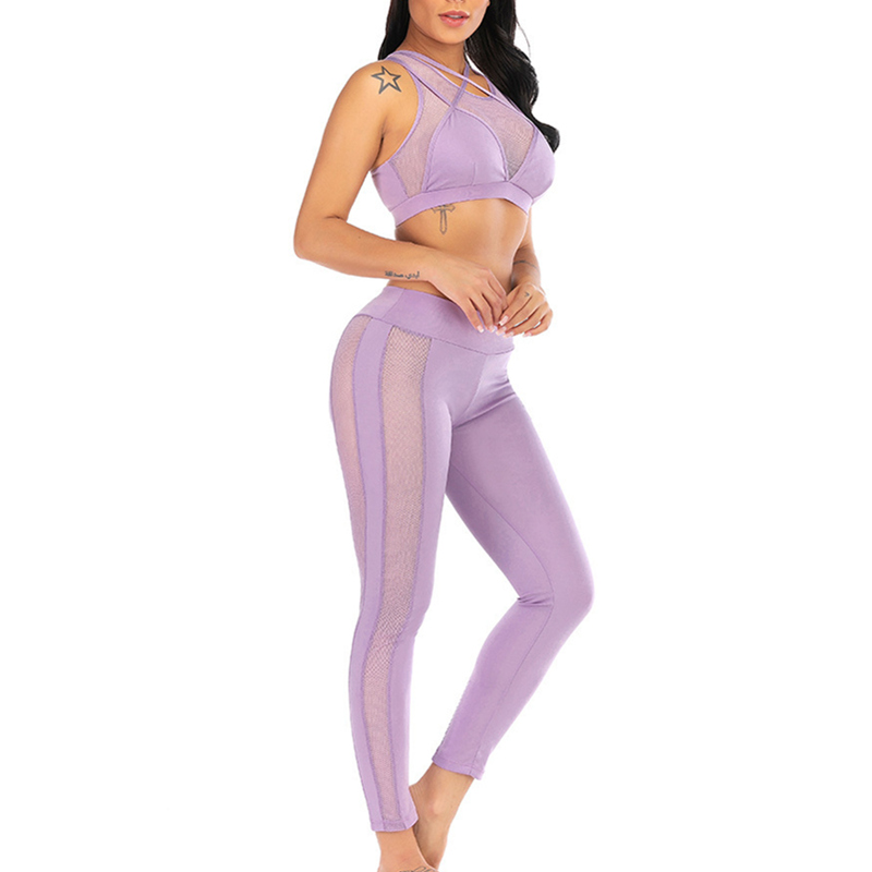 L'Europe et les États-Unis nouveau costume de gaze sexy costume de yoga d'épaule croisée pour les femmes exercice fitness