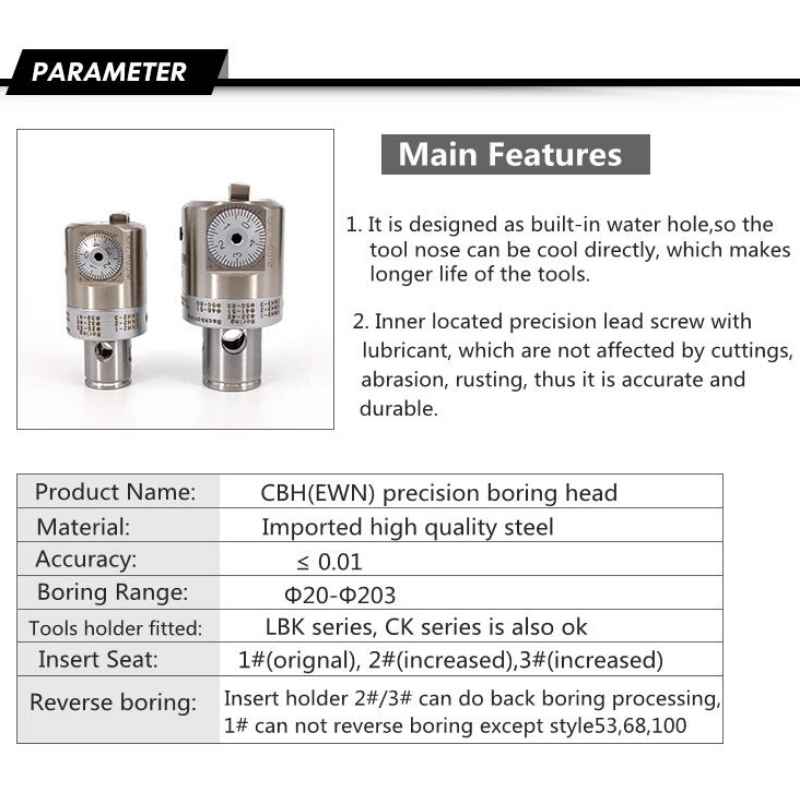 Série ennuyeuse fine: CK6 (EWN68-150CKB6) EWN68-150mm tête d'alésage de précision CNC tête d'alésage outil de coupe de tête d'alésage