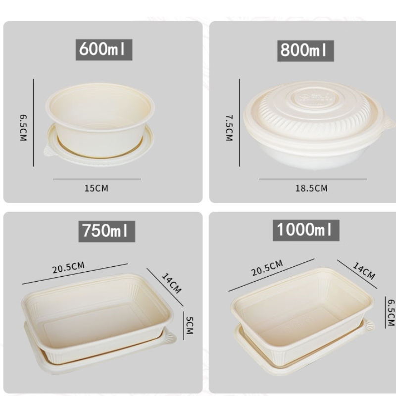 récipient de nourriture d'amidon de maïs environnemental biodégradable jetable