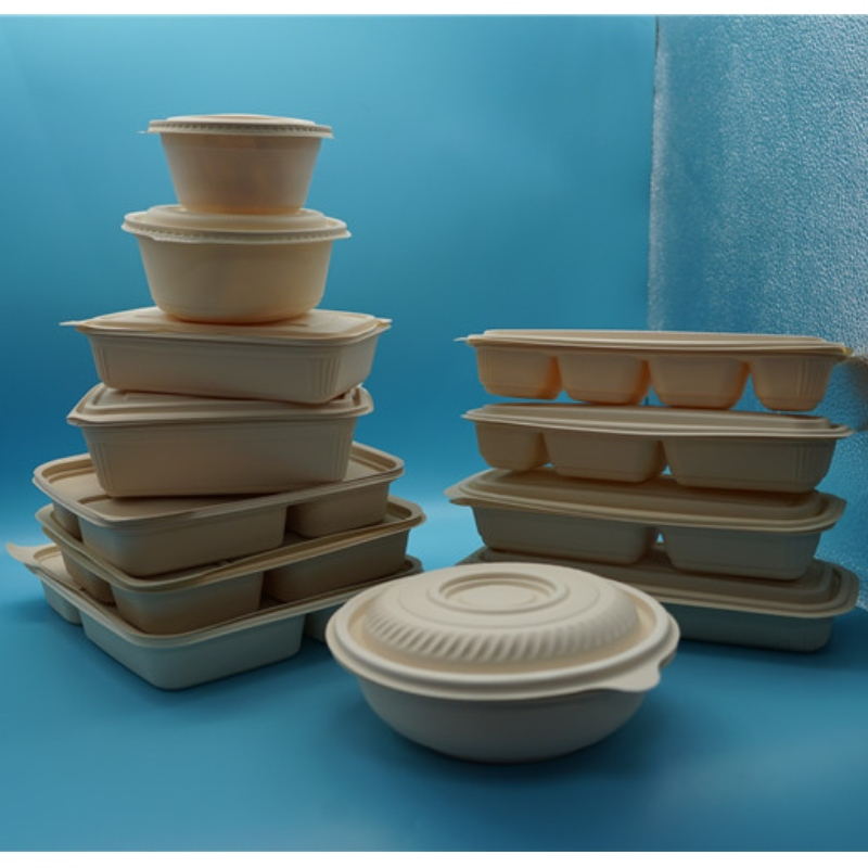 restaurant à emporter rapide biodégradable compartiment chaud jetable écologique micro-ondable contenants hermétiques pour aliments