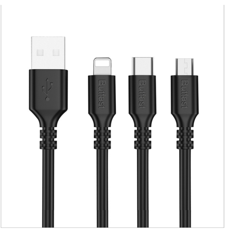Câble de données de téléphone portable 2A chargeant 2 en 1 Type-C Câble de données de chargement rapide de sécurité pour téléphone portable