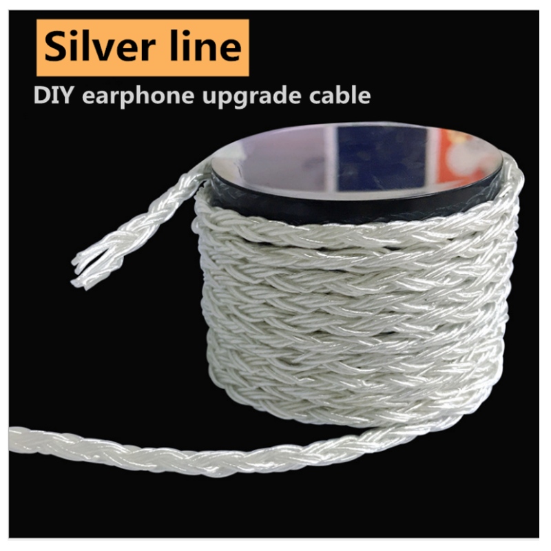 Nouveau fil d'argent pur personnalisé 10 brins tissés fil d'argent pur noyau fil de casque hi-fi fil de mise à niveau bricolage