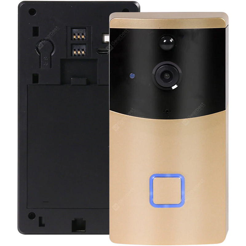 Caméra de sonnette intelligente TY1 Caméra de surveillance à domicile vidéo interphone sans fil Wifi - Or