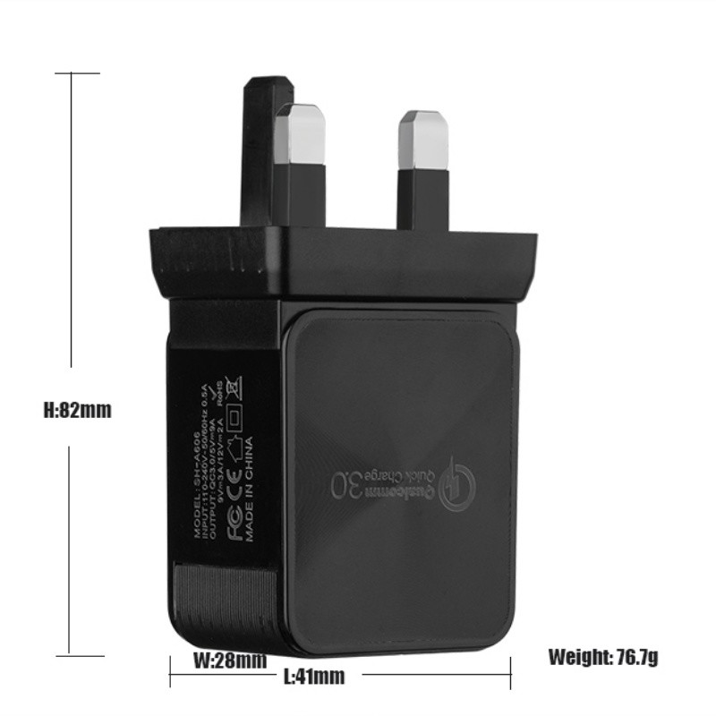 18w qc3.0 double USB chargeur adaptateur de mur de voyage supportant une charge rapide 3.0 chargeur de téléphone mobile