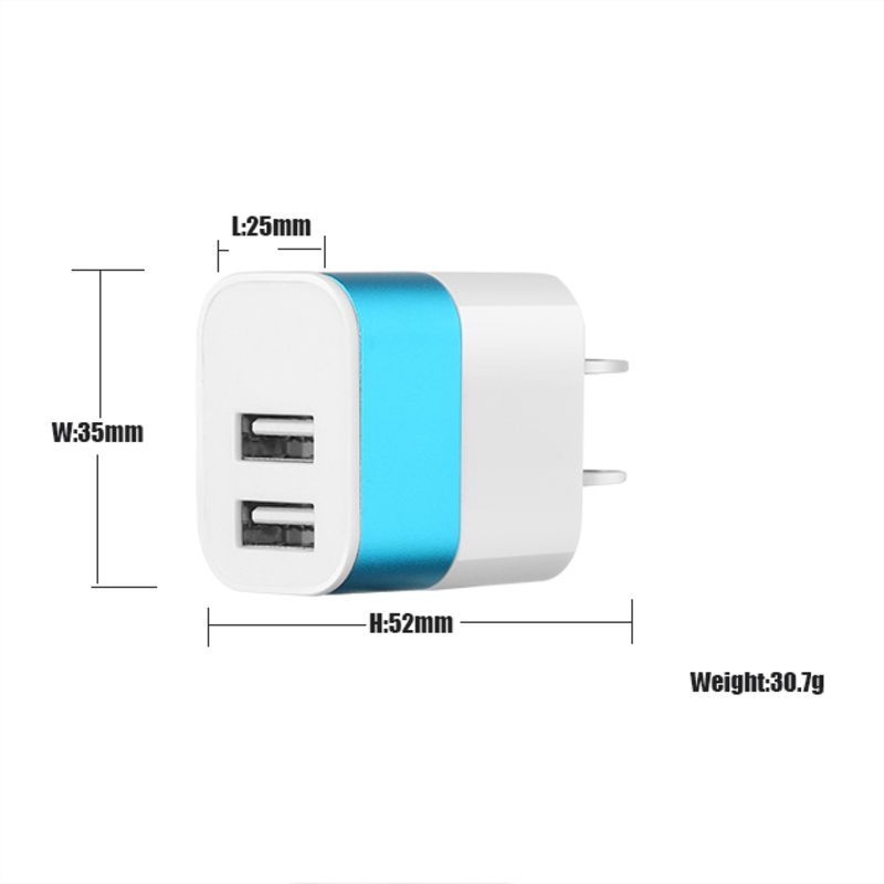 FCC fast charge Travel 2 port USB original portable charger iPhone 5 - 6 - 7 - 8 x