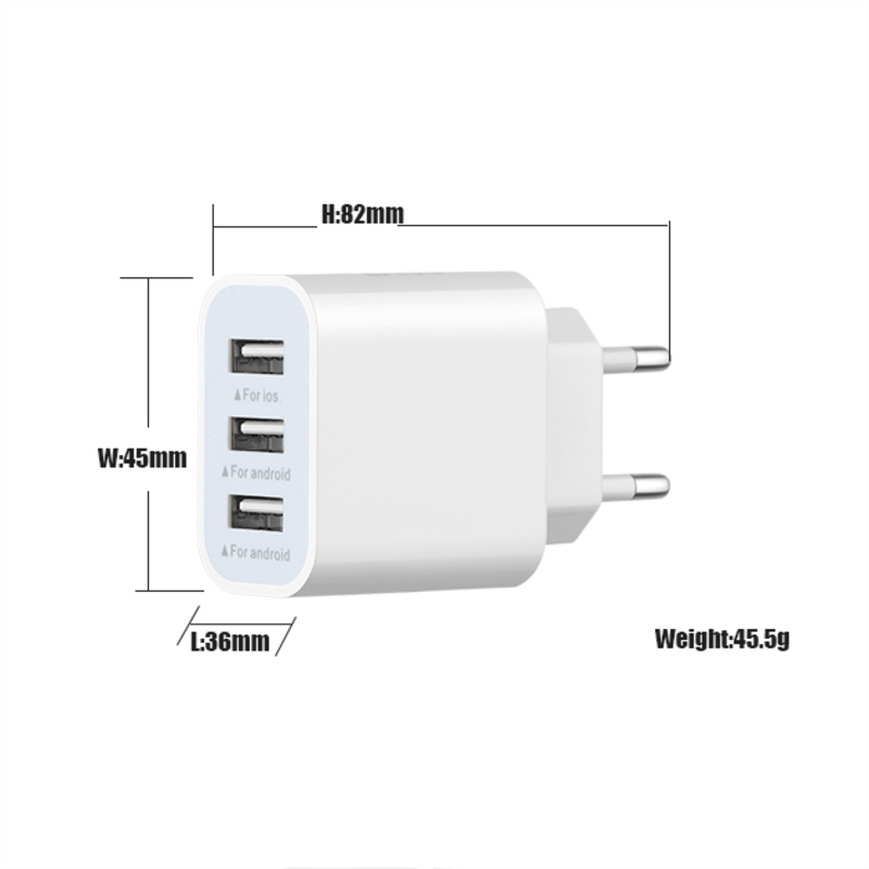 Adaptateur universel 3usb, chargeur de voyage 3usb, chargeur portable