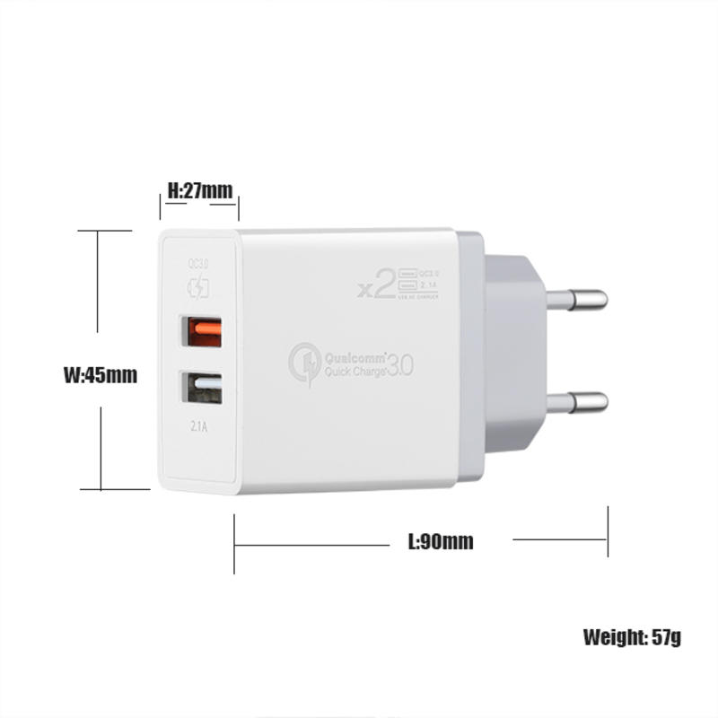 UE / USA / UK PD + 18w + 5V + 2.4a + 2 port USB