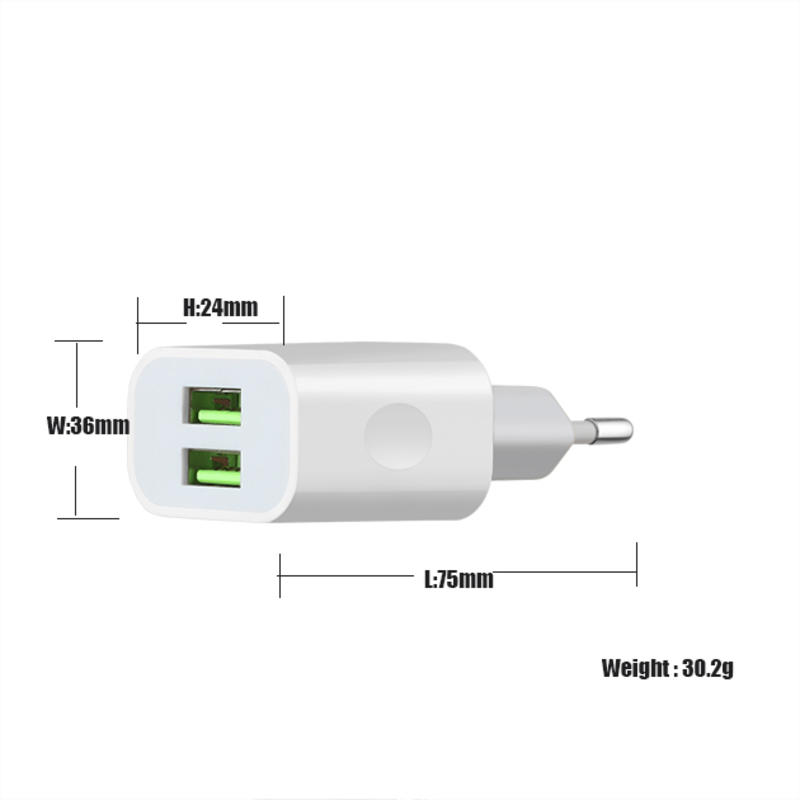 Chargeur mural USB portatif à double port UE / US USB chargeurs multi-ports USB OEM / ODM