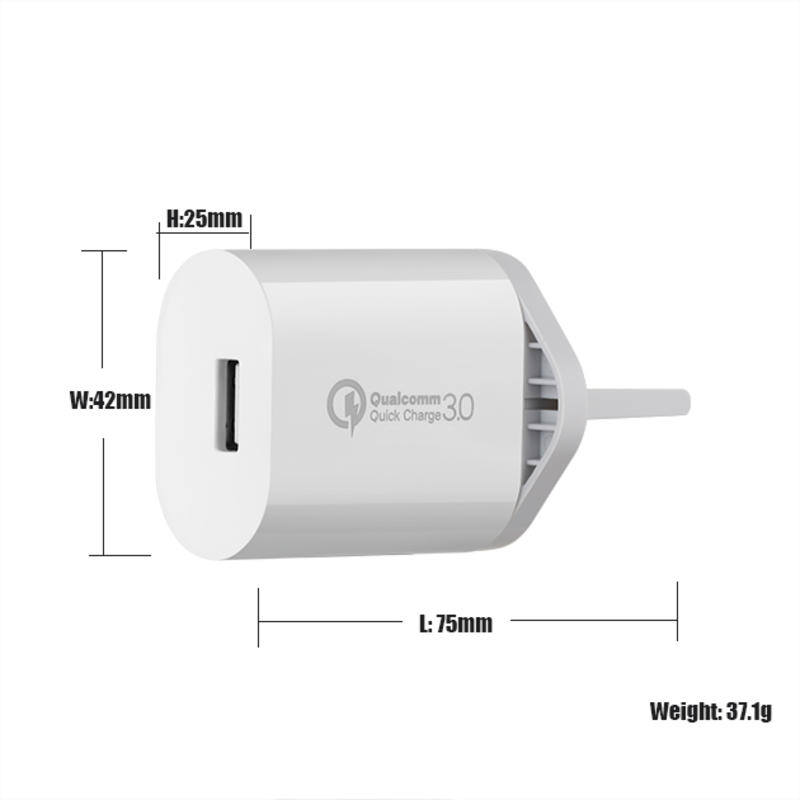 18W QC 3.0 USB Adaptateur de chargeur de voyage mural Chargeur de téléphone portable rapide chargeurs USB multi-ports
