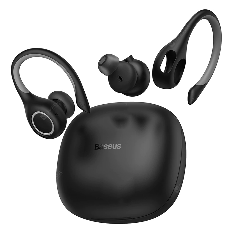 Baseus Encok W17 Sport Écouteurs Bluetooth Écouteurs TWS Casque sans fil Casques Prise en charge du chargement sans fil Qi Smart Touch IP55 Étanche - Noir