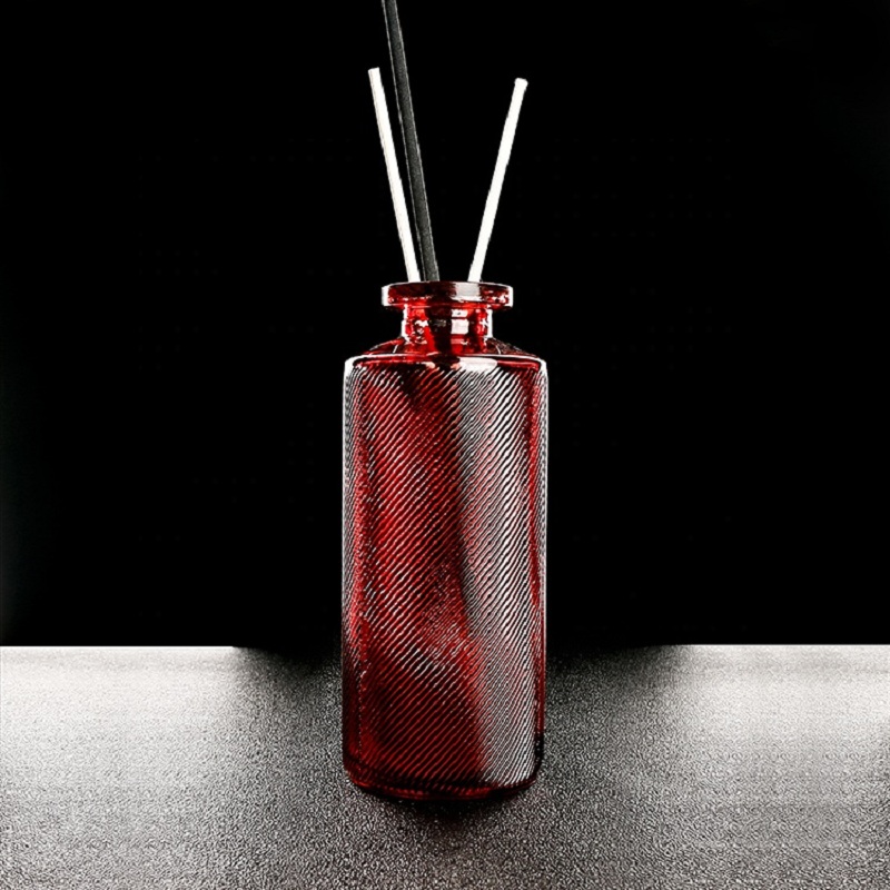 Bouteille en verre de diffuseur de roseaux colorés de haute qualité