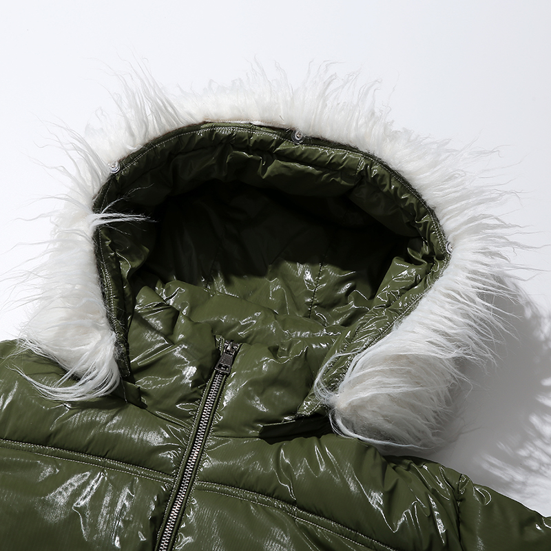 Manteau chaud bouffant pour femme avec veste matelassée à capuche amovible
