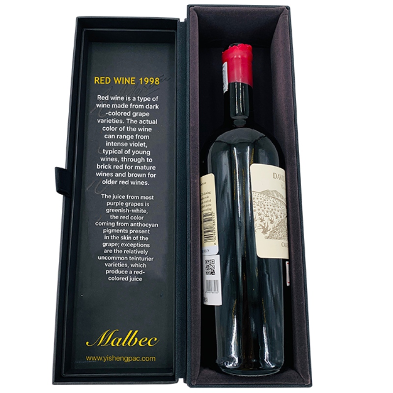 Boîte d'emballage de vin personnalisée de luxe avec EVA noir à l'intérieur