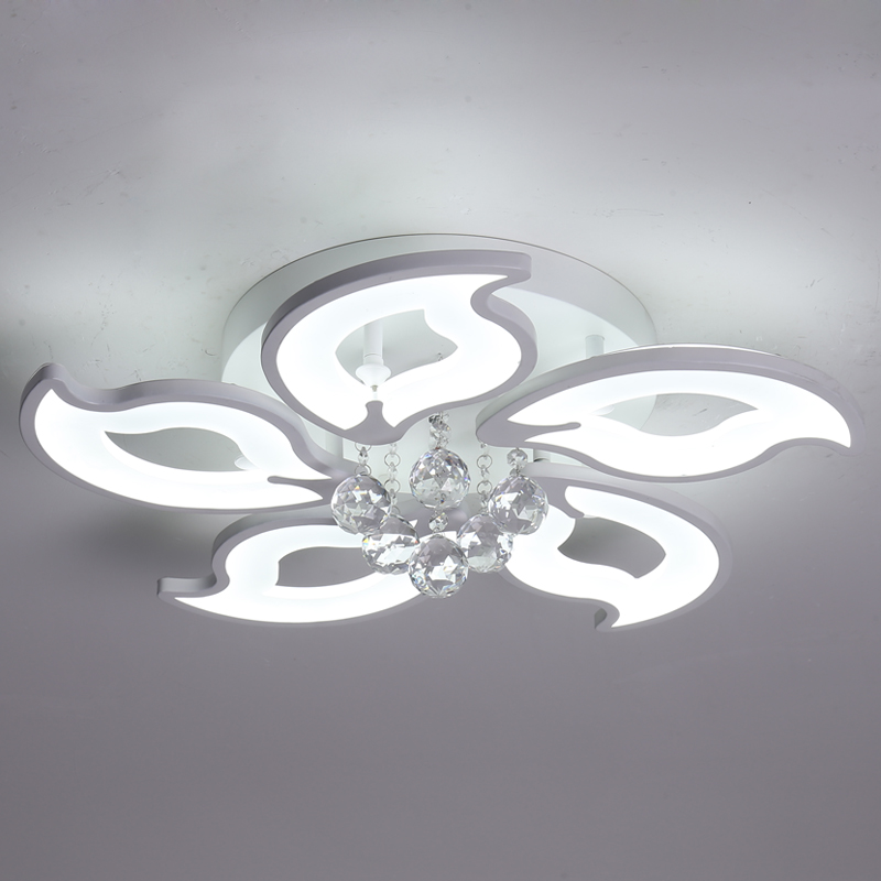 Plafonnier LED en forme de fleur de lustre en cristal avec 5/8/15 têtes