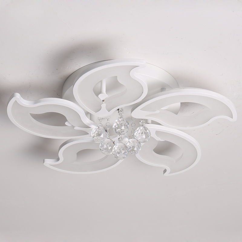 Plafonnier LED en forme de fleur de lustre en cristal avec 5/8/15 têtes