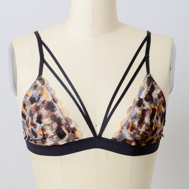 GA-5498 Grace Girl Splash Léopard Strappy Brappy Bralette Grossiste