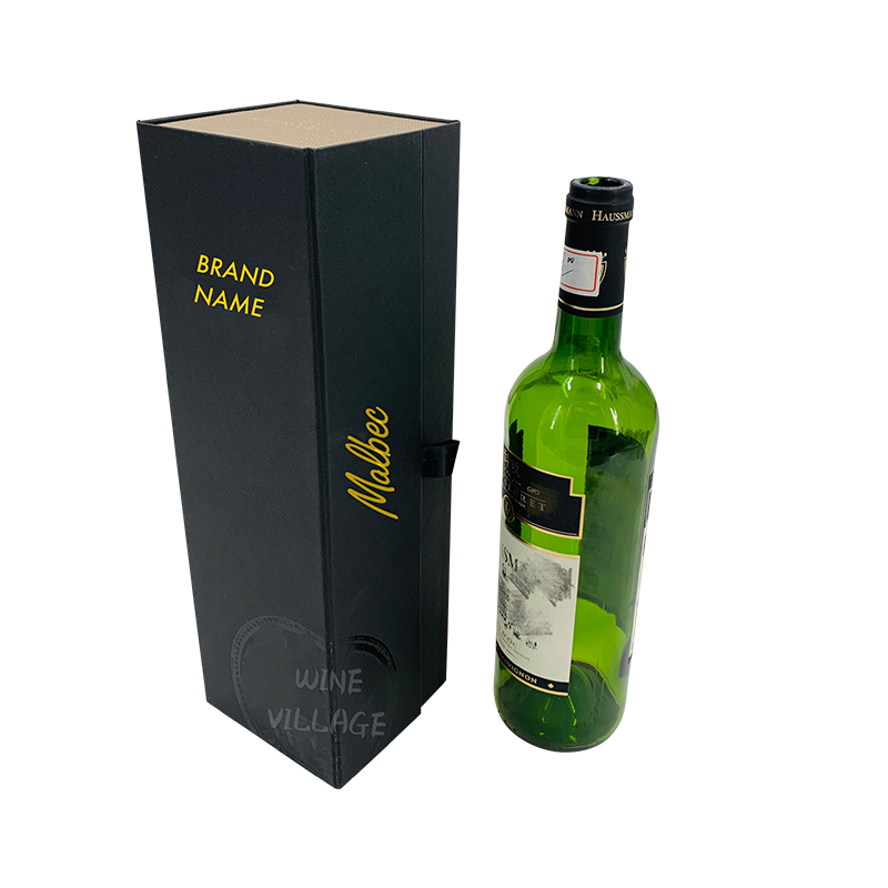 Coffret cadeau bouteille de vin bleu foncé
