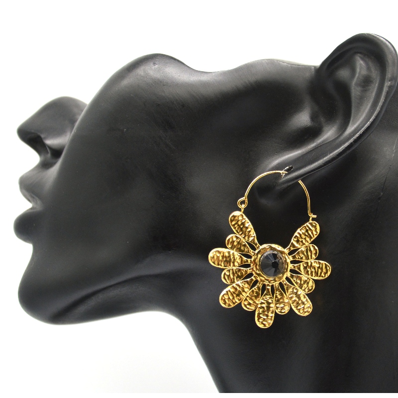 Bijoux en acier inoxydable plaqué or style bohème rétro boucles d'oreilles flocon de neige femmes Chine Ruifanbao usine de traitement de bijoux