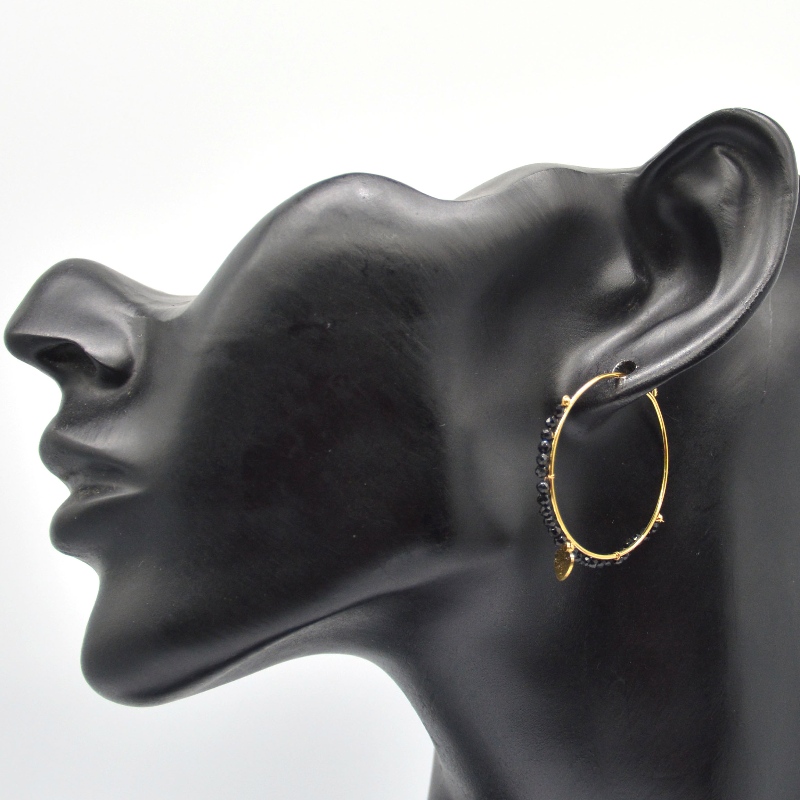 Boucles d'oreilles rondes, porter des perles, style ethnique, rétro, style bohème, boucles d'oreilles cercle, style femme, style bohème étoile, pendentif, usine de transformation de bijoux en Chine Ruifanbao