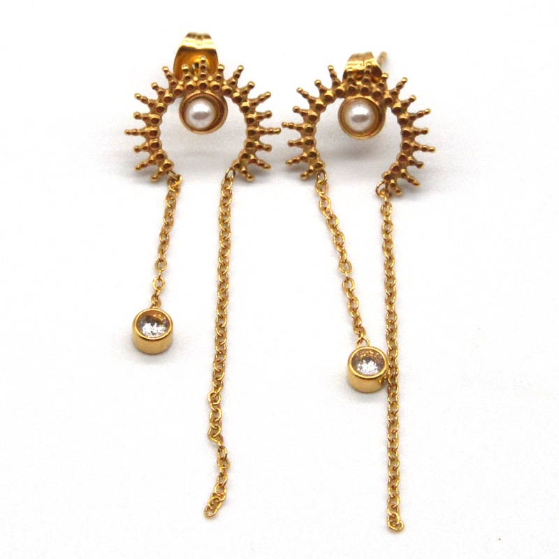 Boucles d'oreilles rondes, pompons, pendentifs ruban placage sous vide, chaînes, pendentifs, boucles d'oreilles mignonnes, bijoux Usine de traitement de bijoux Chine Ruifanbao