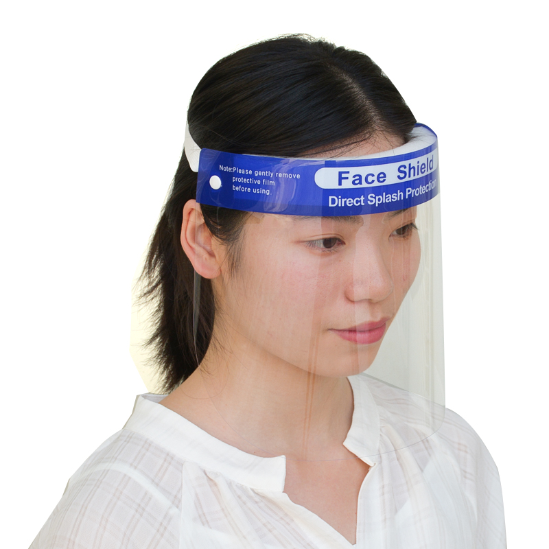 Bouclier facial protecteur en plastique anti-poussière anti-éclaboussures pour adulte clair personnalisé