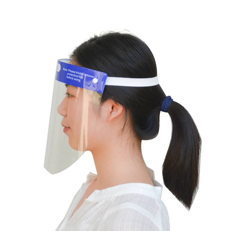 Bouclier facial protecteur en plastique anti-poussière anti-éclaboussures pour adulte clair personnalisé
