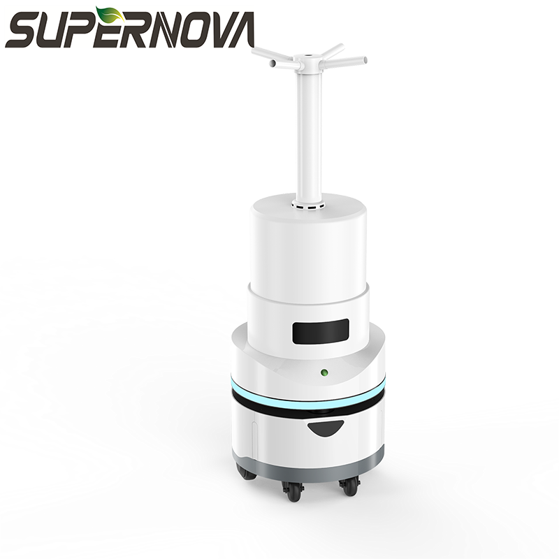 Robot industriel de désinfection par pulvérisation à rechargement automatique anti-virus à haute efficacité Robot de stérilisation par atomisation