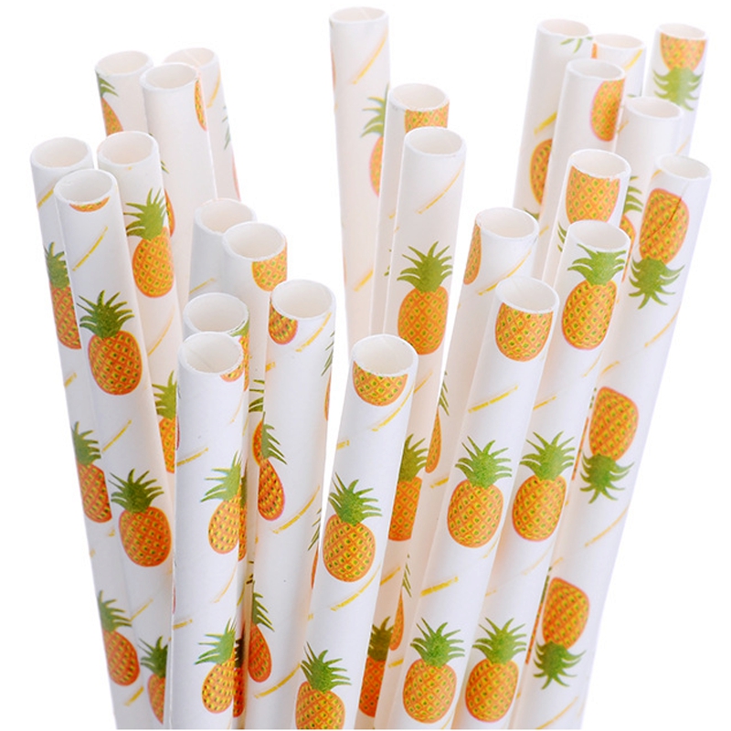 Paille en papier ananas aux fruits