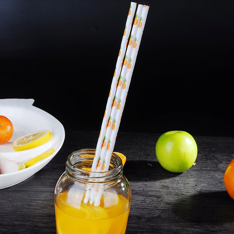 Paille en papier ananas aux fruits