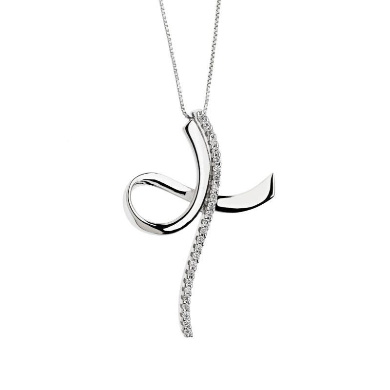 Collier en pierre de viscose en argent 925 pour dames Simple Cross Type China Ruifanbao Jewelry Factory