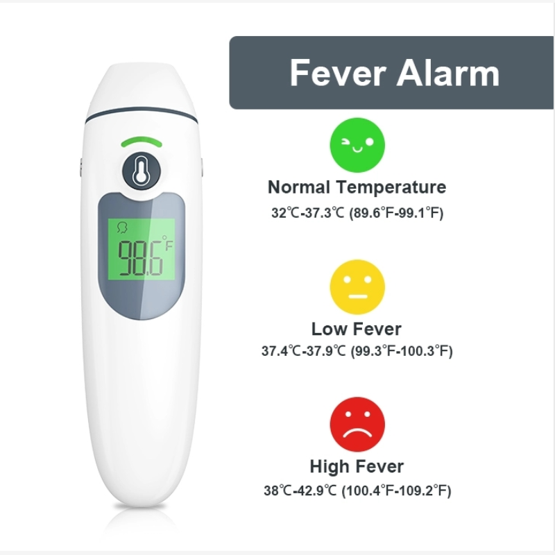 Thermomètre infrarouge à lecture rapide infrarouge à haute précision pour le front et l'oreille pour bébé et adulte approuvé par la FDA / CE / Rohs