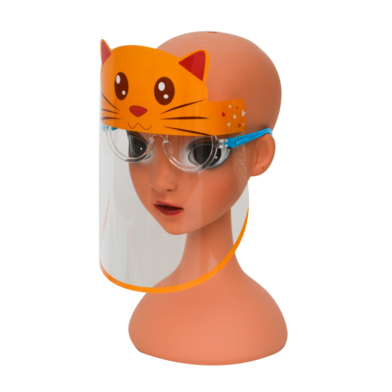 Anti-buée de bouclier facial en plastique de protection faciale faite sur commande de lumière d'enfants de 0.3mm avec des lunettes