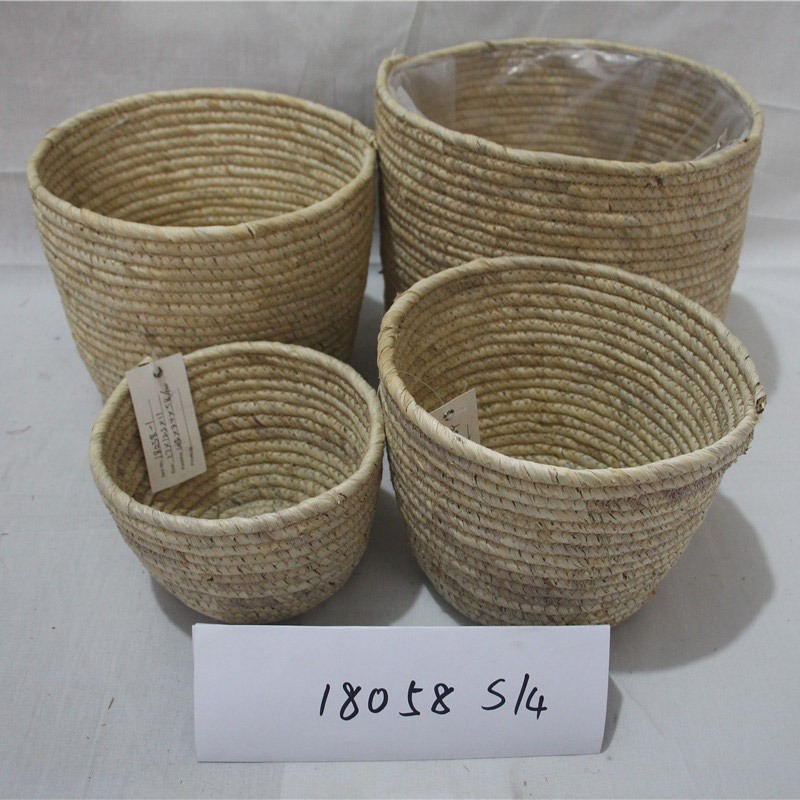 wholesale Sea Grass séché produits matériels d'herbes marines tissées Panier de rangement pour panier à linge avec poignée