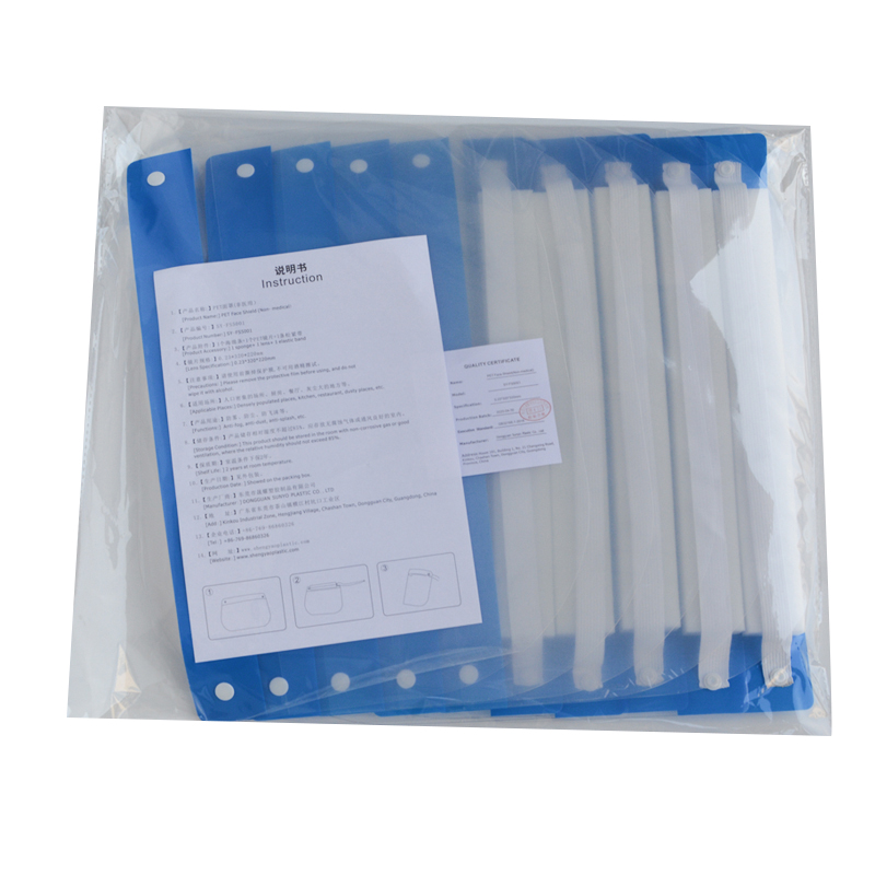 Bandeau en plastique transparent de bouclier facial de visière faciale complète réutilisable de logo fait sur commande avec l'éponge