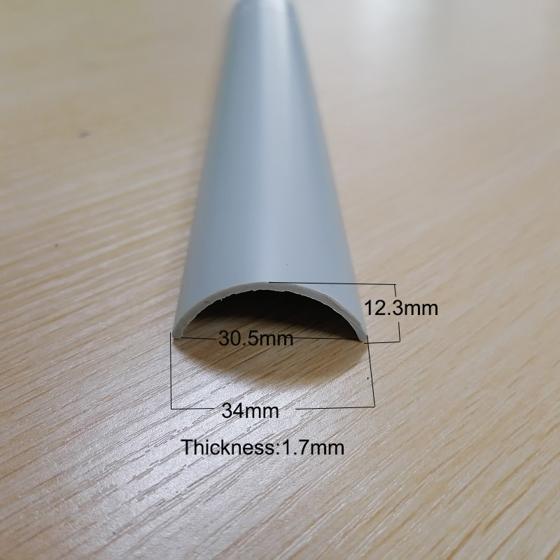 Profilé extrudé par PVC de bande de tuyau de PVC de demi-cercle de canal de PVC C pour la protection de bord