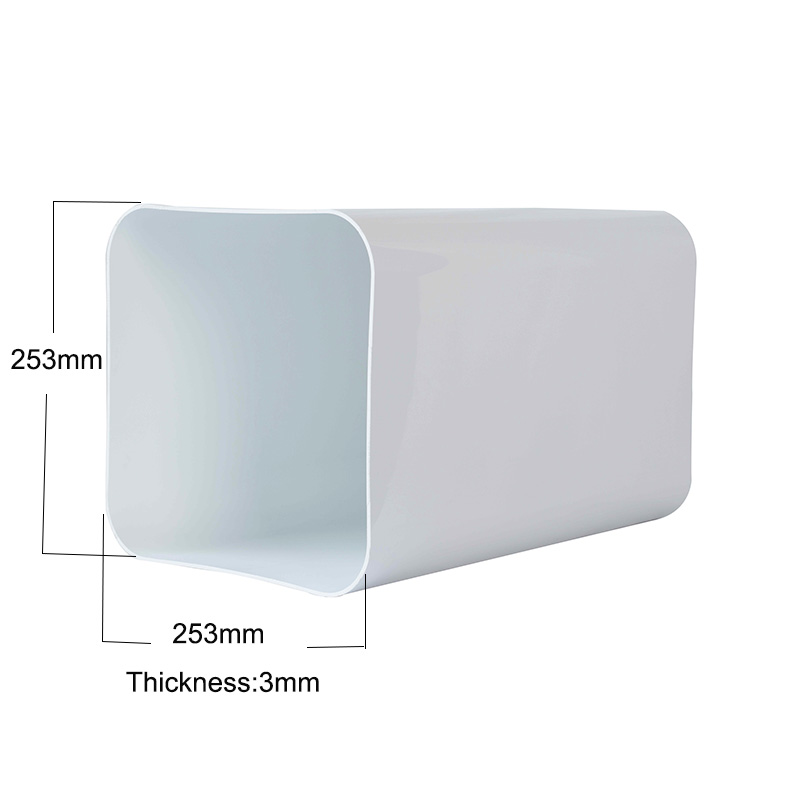Tuyau carré en PVC tube carré en plastique tuyau personnalisé pour petite couverture d'appareil ménager de forme moyenne