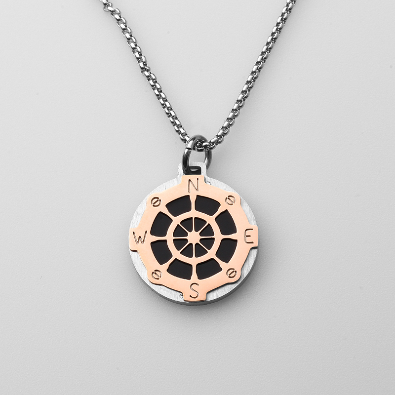 Collier pendentif pour homme en acier inoxydable de style italien