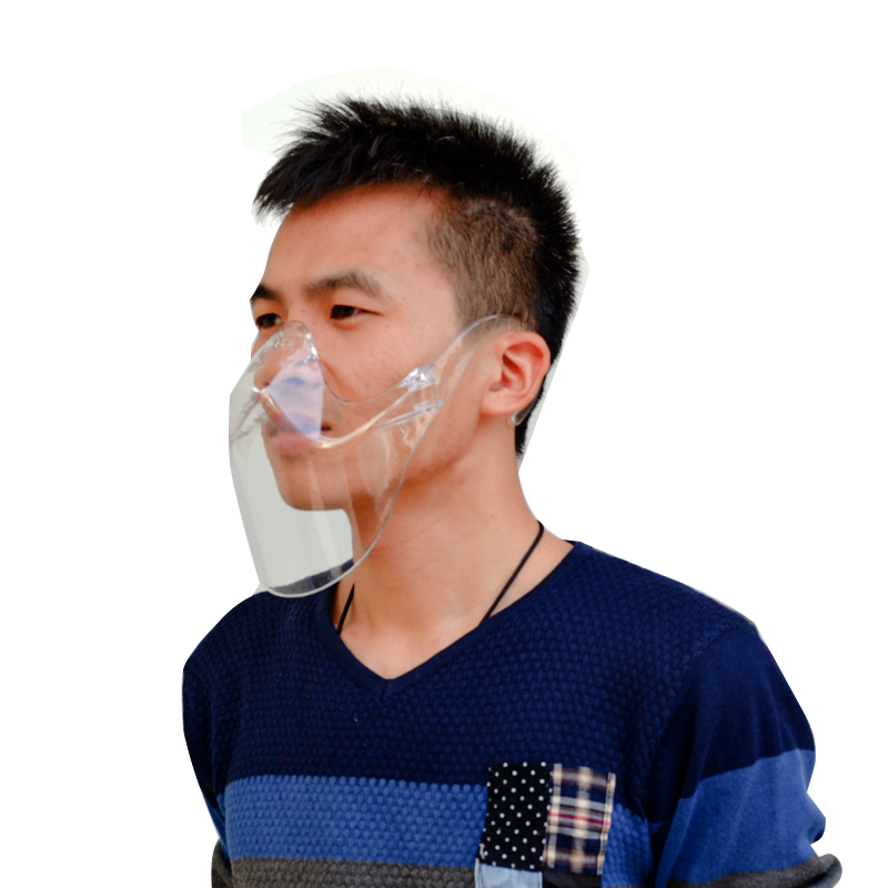 Boucliers transparents transparents pour la bouche en plastique anti-éclaboussures de mode pour écran facial