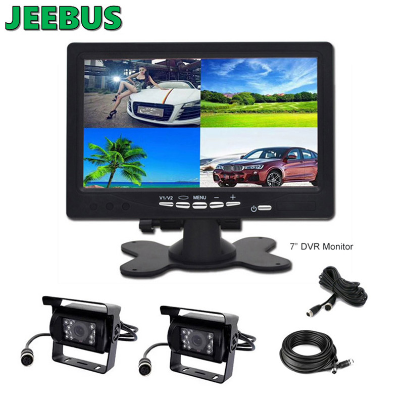 Moniteur DVR AHD 7 pouces Système d'enregistrement vidéo de caméra de recul avec vue arrière filaire pour bus de camion
