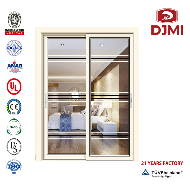 Portes professionnelles Patio Coulissante à la française Conception de grain de bois Grille de porte en aluminium Nouvelle fenêtre et coulissante Shoji Conception de grain de bois Grille de porte en aluminium Nouvelle conception inté...