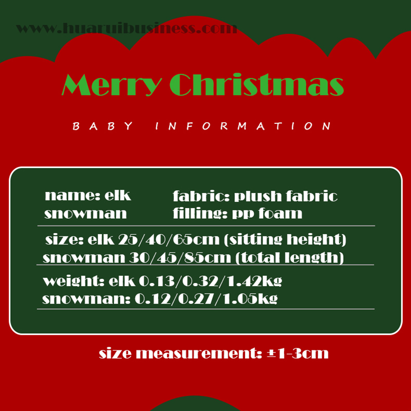 Wapit de Noël, bonnet de neige, poupée de Noël décorative