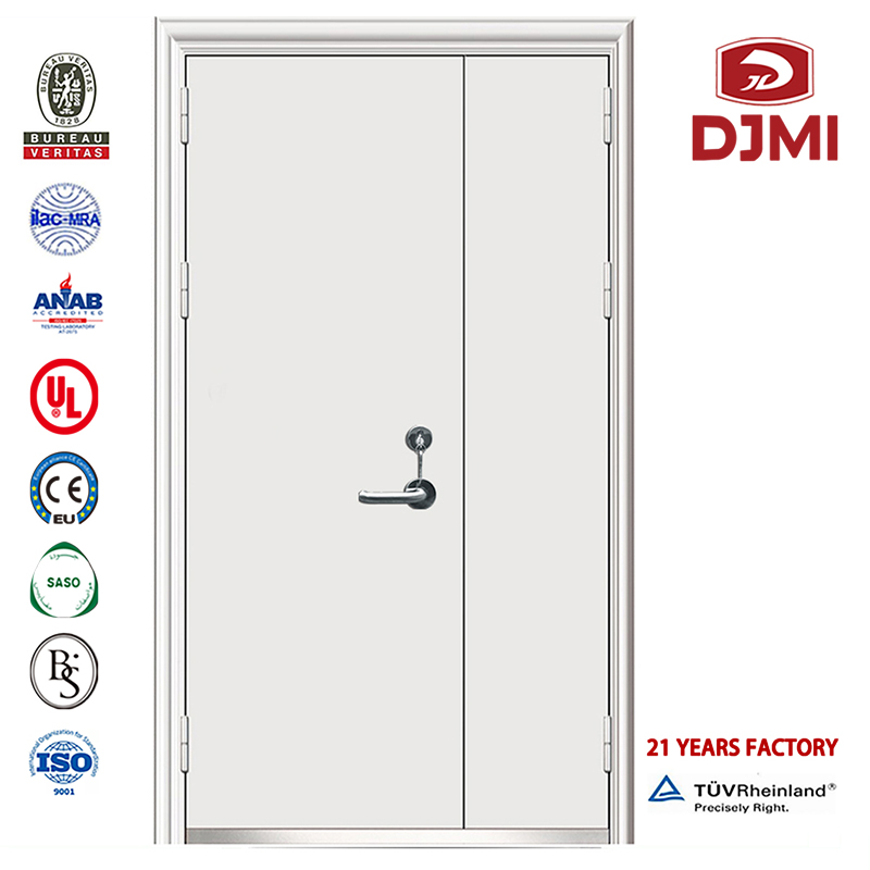 Porte coupe-feu en acier à double vantail américain en gros de haute qualité Portes bon marché Entrée de haute qualité évaluée avec porte en acier coupe-feu d'hôtel en verre Résistance de preuve nominale personnalisée Résista...