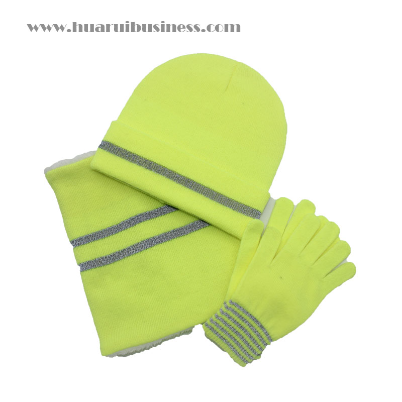 Casquette haute visibilité, robe, écharpe,Gants.FrFR gant d 'écharpe de plage à rayures réfléchissantes