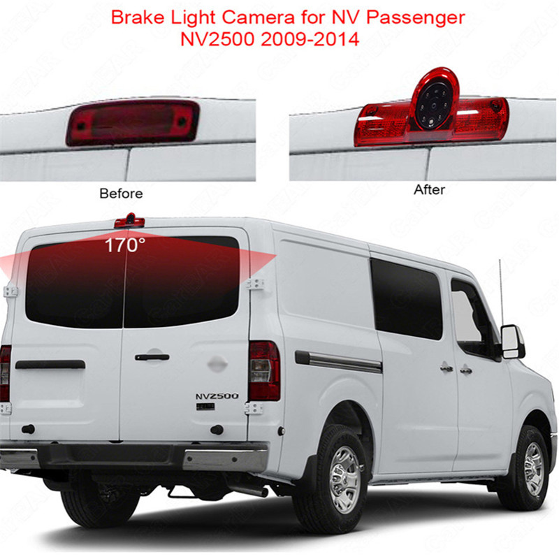 Automatic High Definition Night parking back back image Brake Light Camera for Nissan Driving Vehicle NV 1500 2500 3500 wagon 2009 - 2016