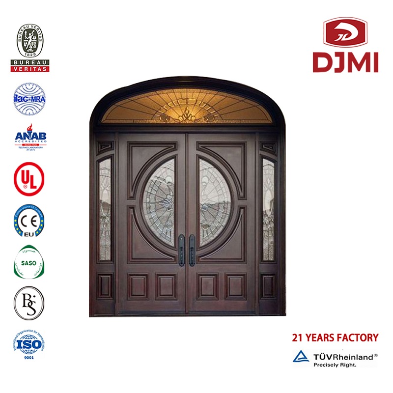 Personnalisé porte en bois massif porte en bois massif nouvelle installation de haute qualité porte principale en bois massif porte en bois en bois massif usine chinoise vitrage conception Art coulissant cadre noir porte en bois